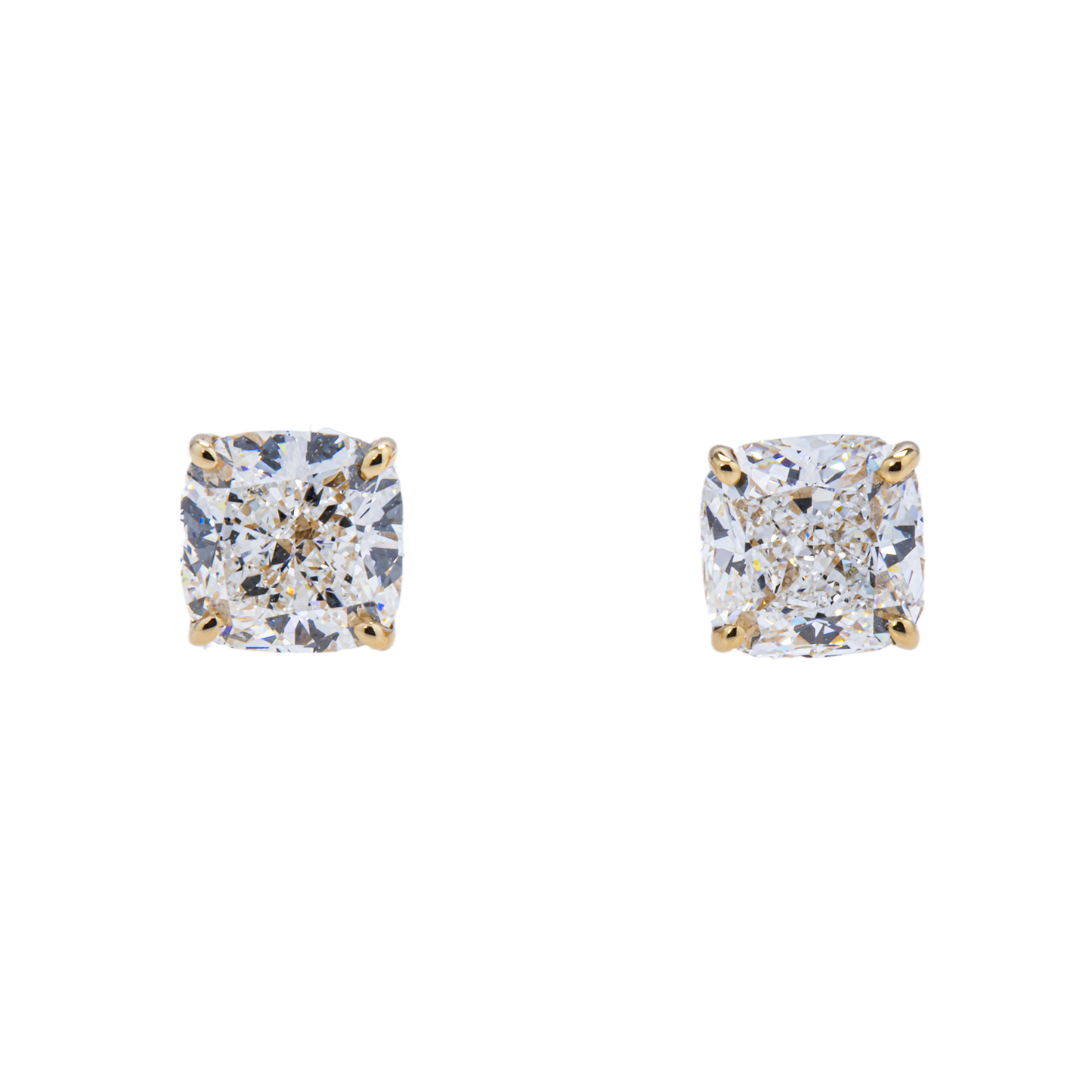 14K White Gold Radiant Cut Diamond Stud Earrings