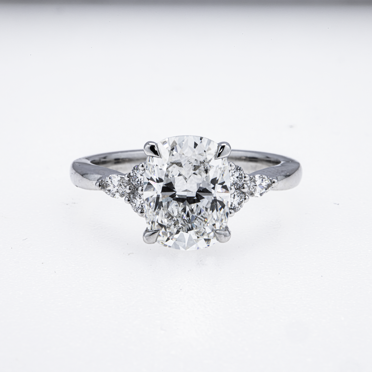 Lab-Grown Oval Diamond Engagement Ring – 2.74 CTW in 14K White Gold