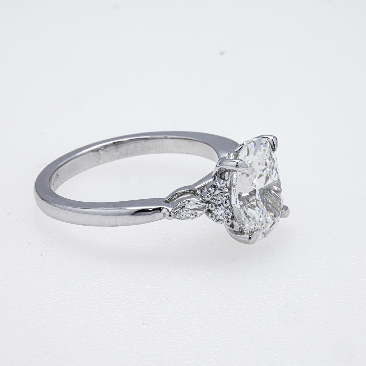 Lab-Grown Oval Diamond Engagement Ring – 2.74 CTW in 14K White Gold