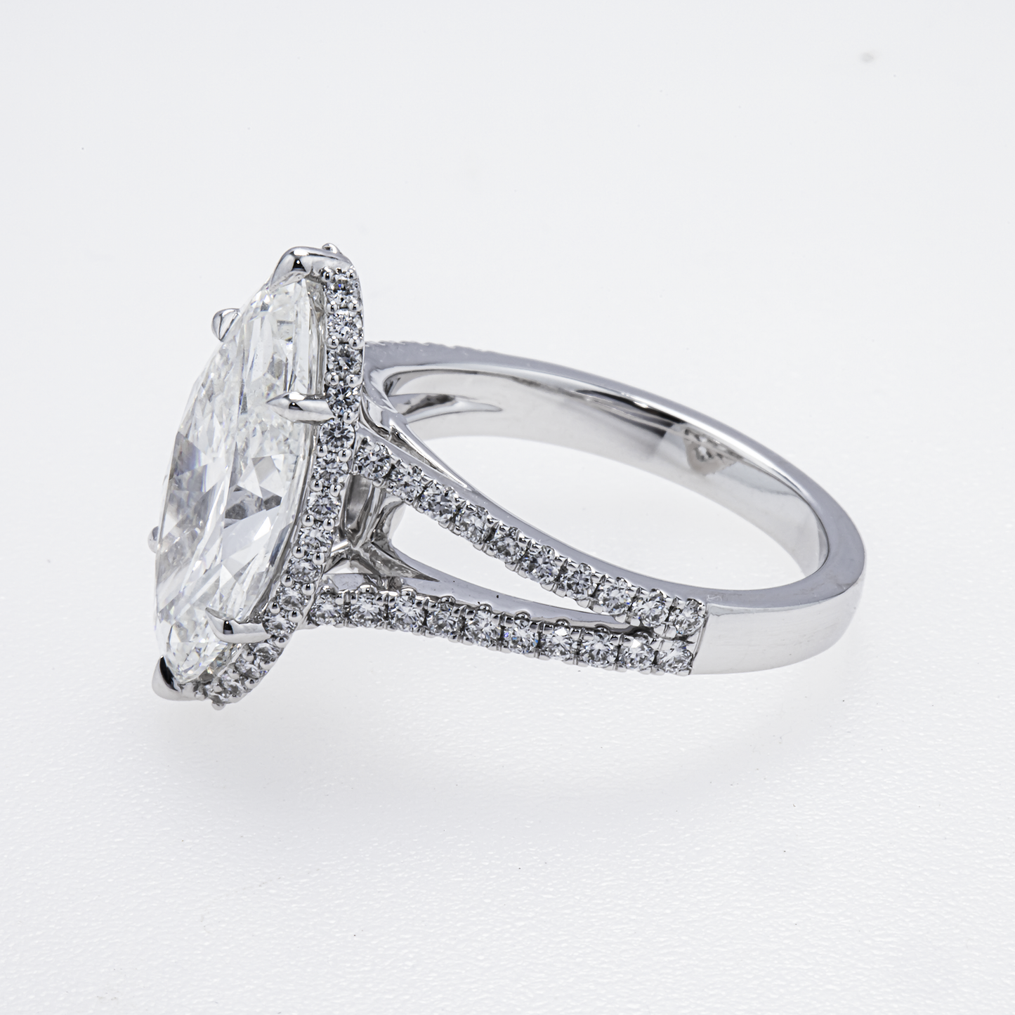 Lab-Grown Marquise Diamond Split-Shank Ring – 5.18 CTW in 14K White