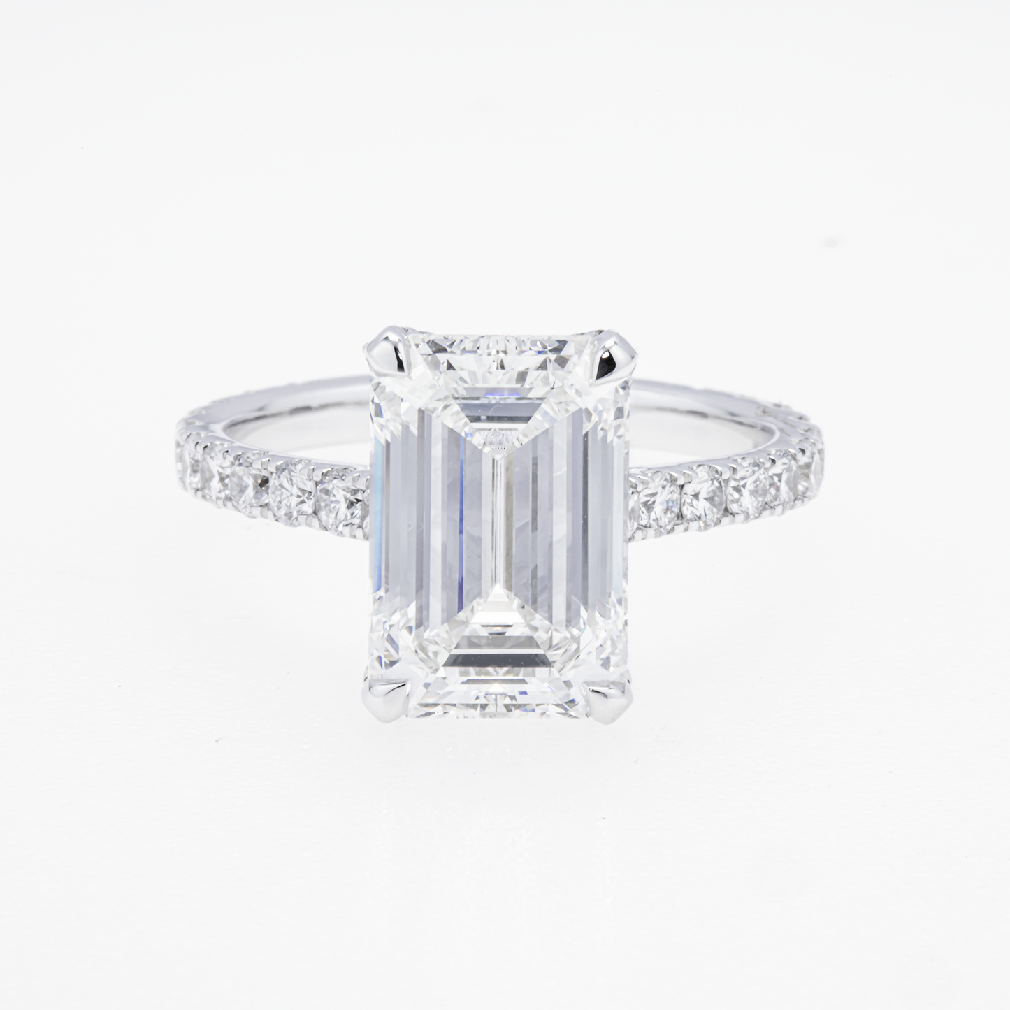 Lab-Grown Emerald-Cut Diamond Hidden Halo Ring – 5.01 CTW