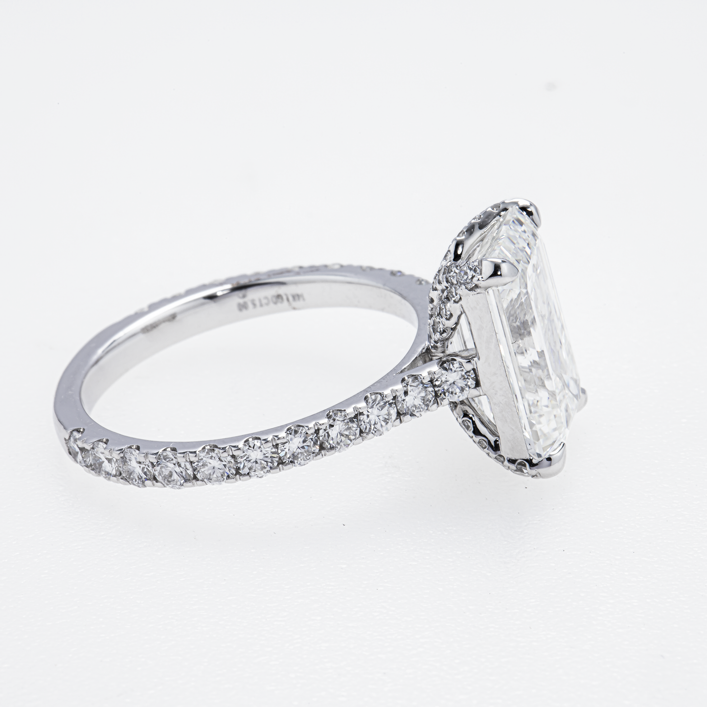Lab-Grown Emerald-Cut Diamond Hidden Halo Ring – 5.01 CTW