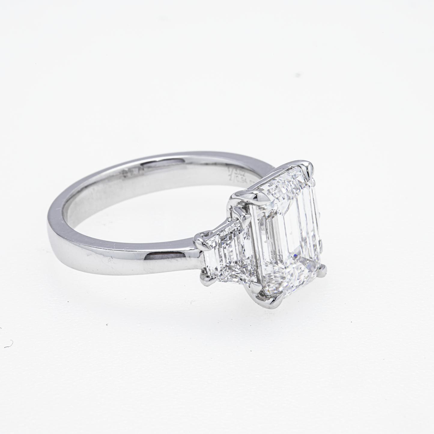 GIA-Certified Lab-Grown Emerald-Cut Three-Stone Diamond Ring – 3.96 CTW in 14K White Gold