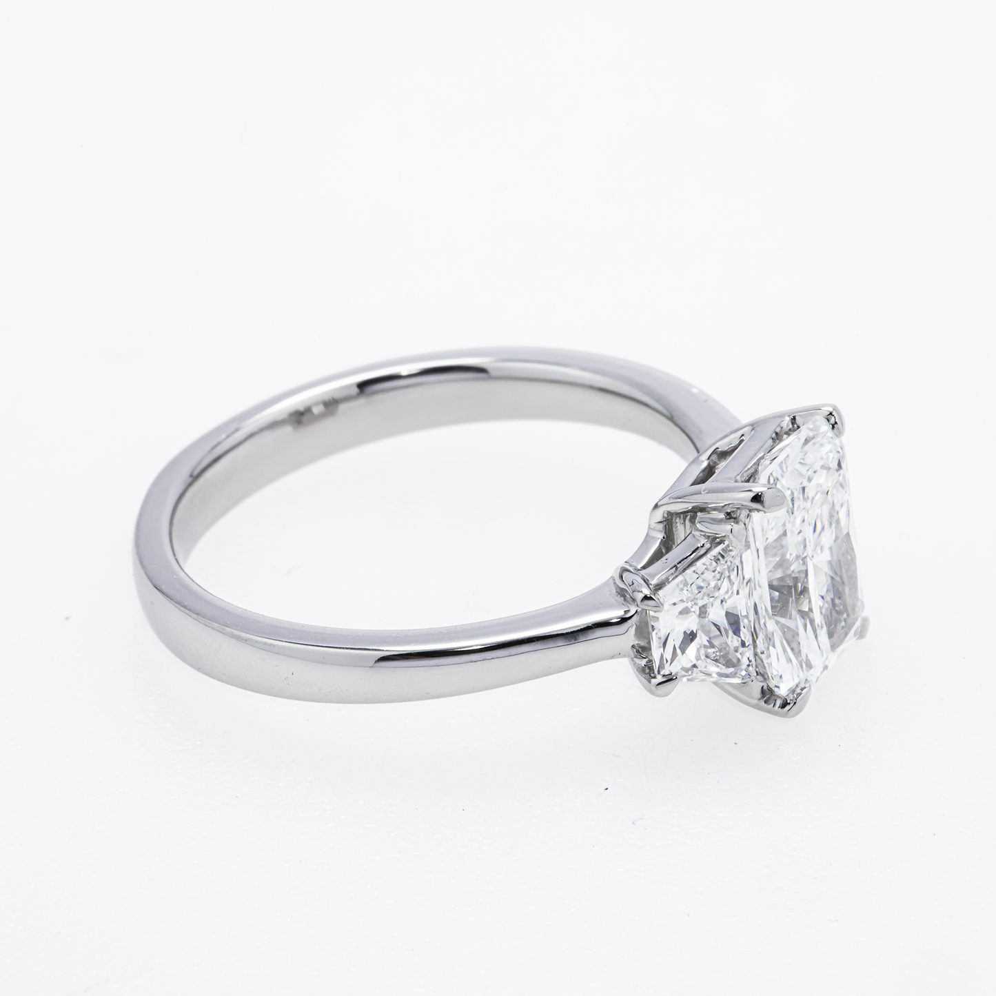 Lab-Grown Radiant-Cut Three-Stone Diamond Ring – 2.19 CTW in Platinum