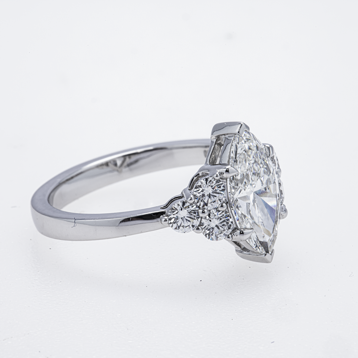 Lab-Grown Marquise Diamond Cluster Ring – 2.00 CTW in 14K White Gold