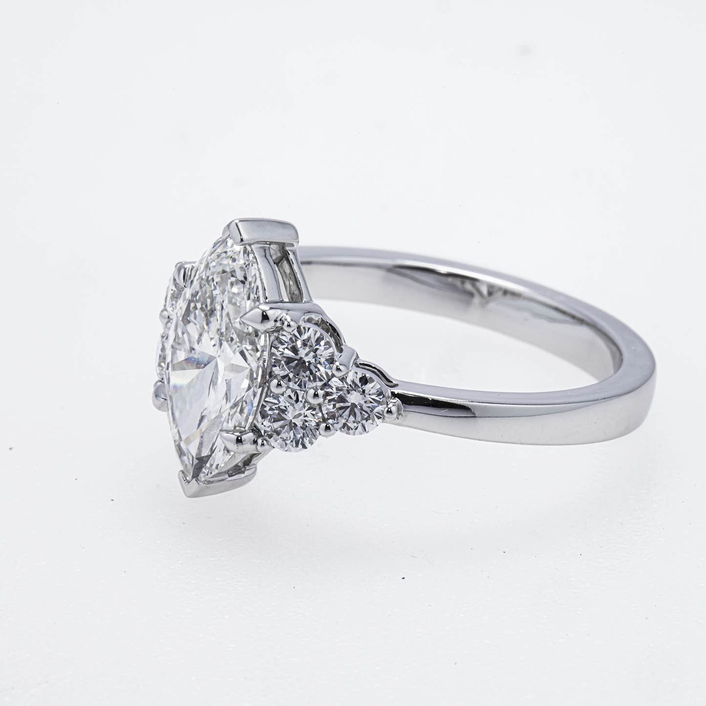 Lab-Grown Marquise Diamond Cluster Ring – 2.00 CTW in 14K White Gold