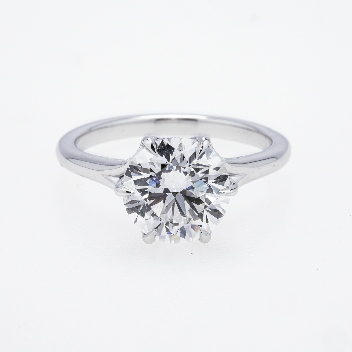 Lab-Grown Round Brilliant Diamond Solitaire Ring – 2.60 CTW in 18K White Gold