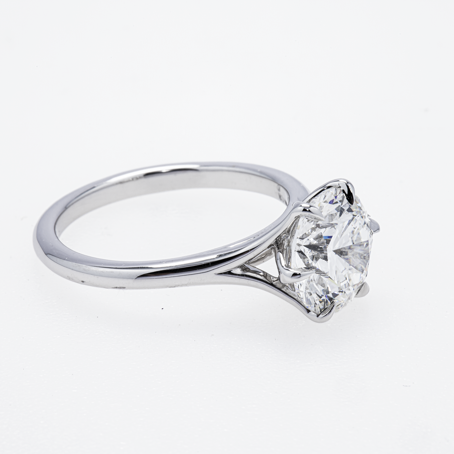 Lab-Grown Round Brilliant Diamond Solitaire Ring – 2.60 CTW in 18K White Gold