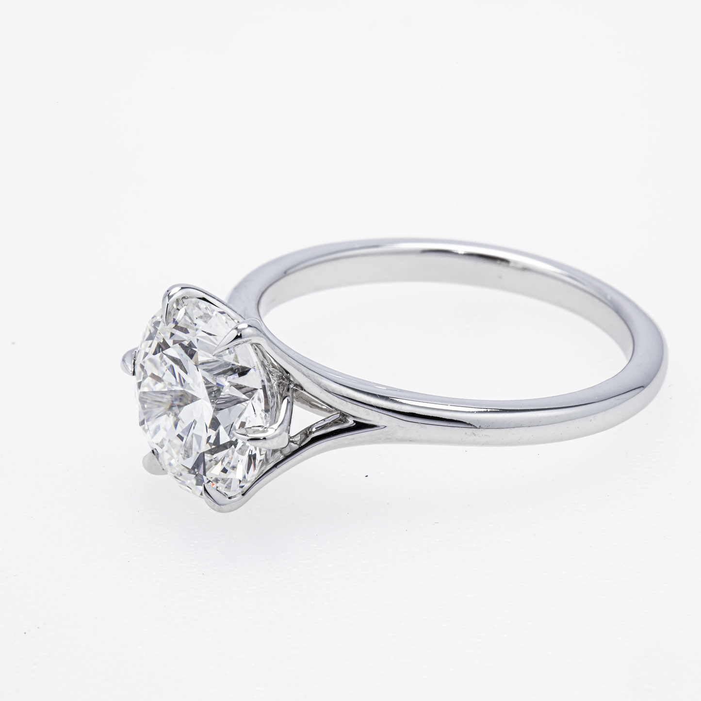 Lab-Grown Round Brilliant Diamond Solitaire Ring – 2.60 CTW in 18K White Gold