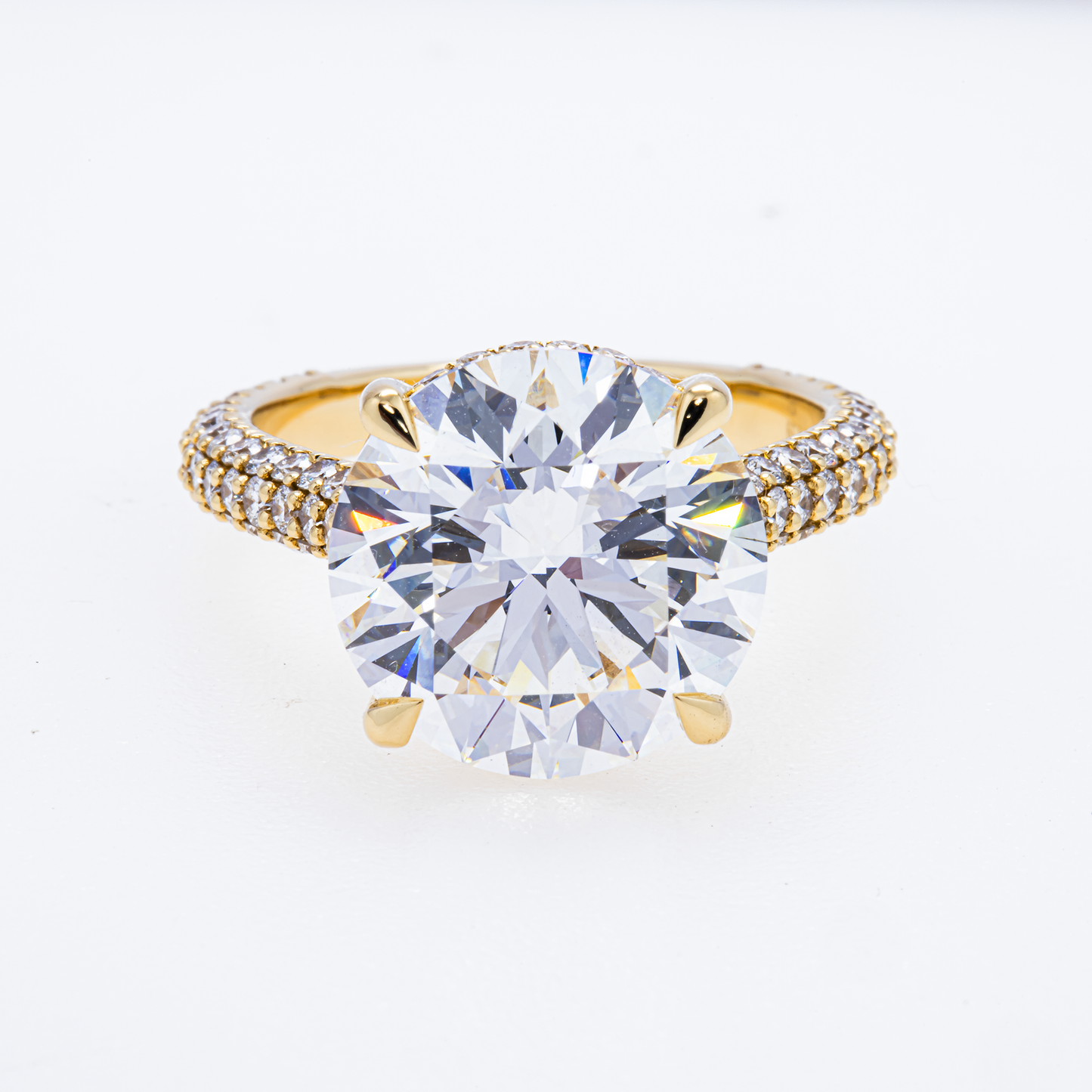 IGI-Certified Lab-Grown Round Brilliant Diamond Ring – 8.39 CTW in 14K Yellow Gold