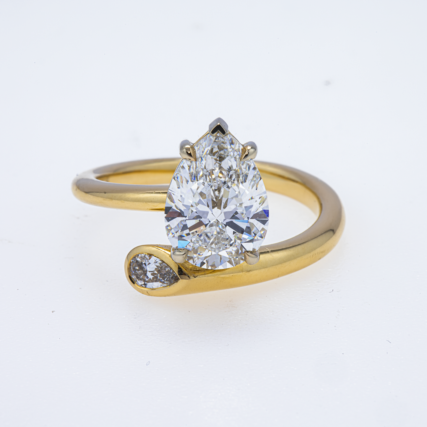 Lab-Grown Pear Diamond Toi et Moi Bypass Ring – 2.43 CTW in 14K Two-Tone Gold