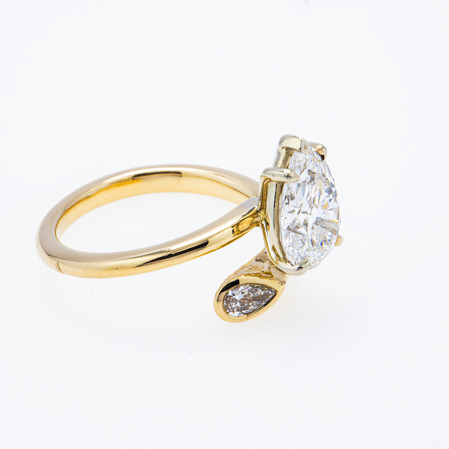 Lab-Grown Pear Diamond Toi et Moi Bypass Ring – 2.43 CTW in 14K Two-Tone Gold