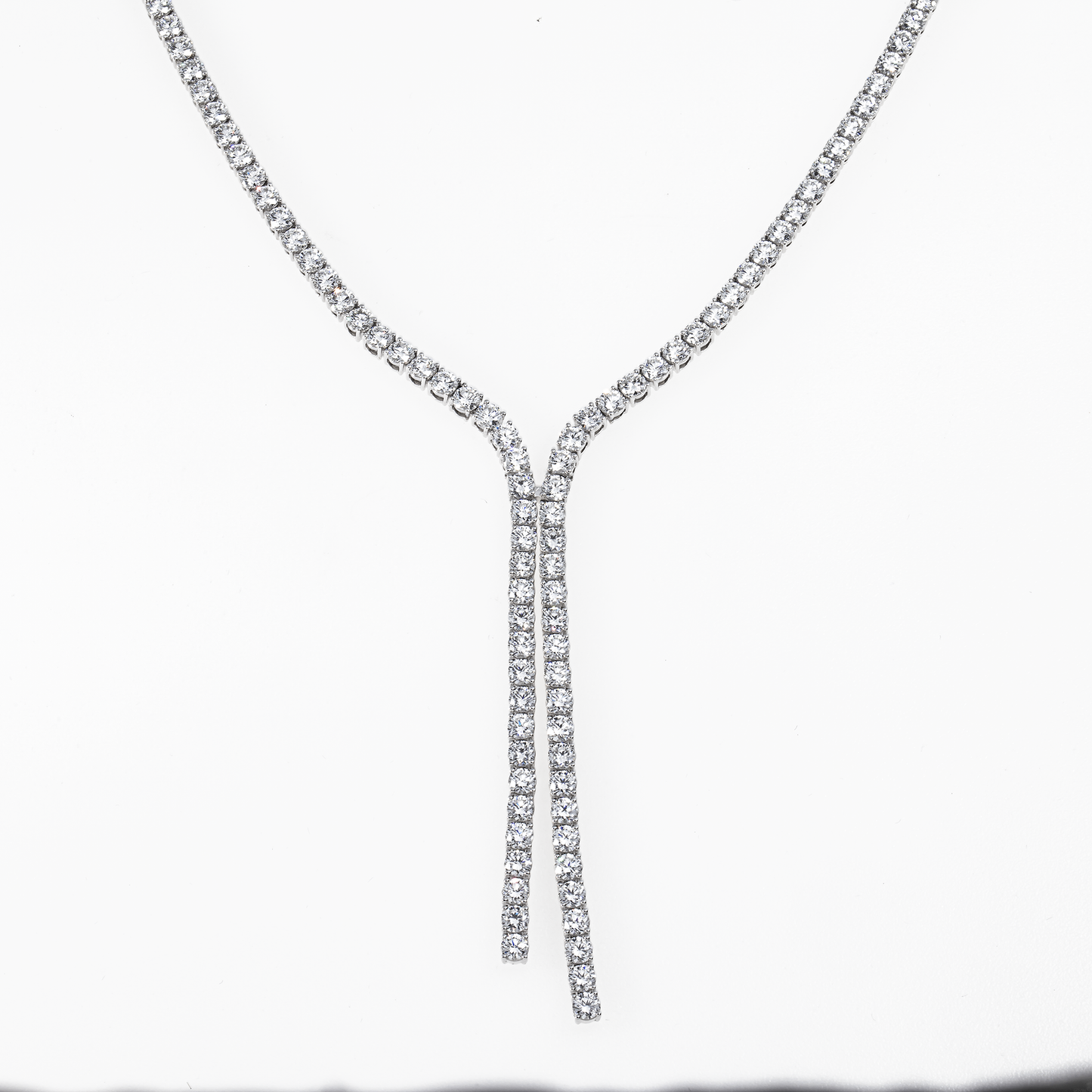 Lab-Grown Diamond Lariat Necklace – 20.10 CTW in 14K White Gold