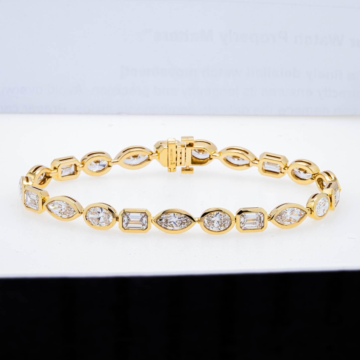 Lab-Grown Mixed-Cut Diamond Tennis Bracelet – 12.49 CTW in 14K Yellow Gold