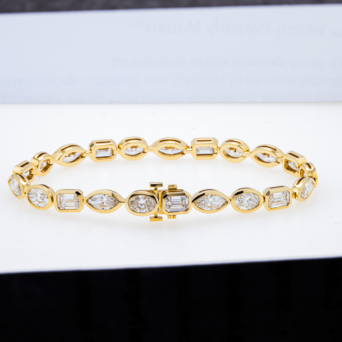 Lab-Grown Mixed-Cut Diamond Tennis Bracelet – 12.49 CTW in 14K Yellow Gold