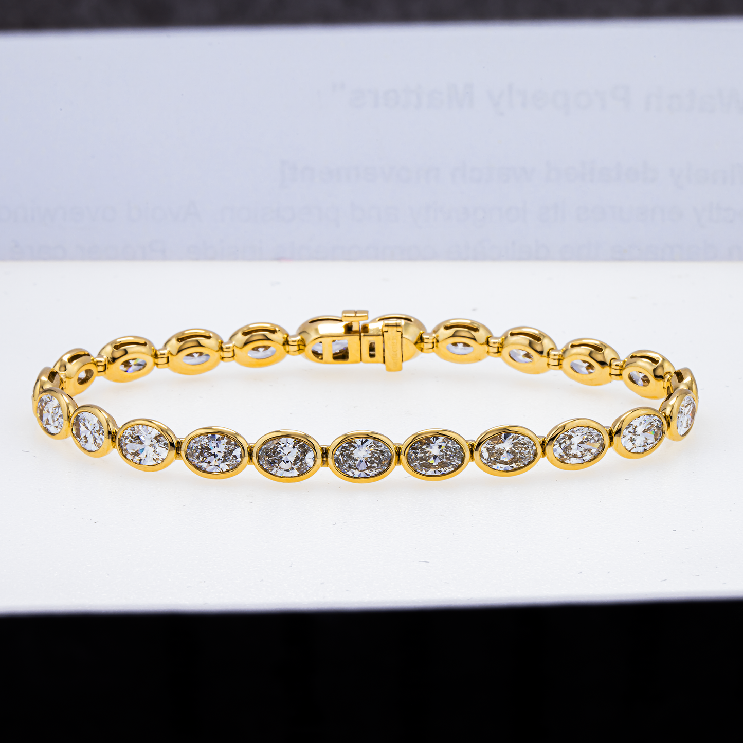 Lab-Grown Oval Diamond Tennis Bracelet – 12.05 CTW in 14K Yellow Gold