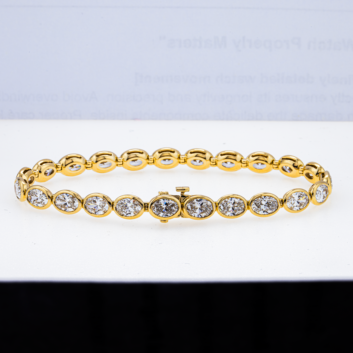 Lab-Grown Oval Diamond Tennis Bracelet – 12.05 CTW in 14K Yellow Gold