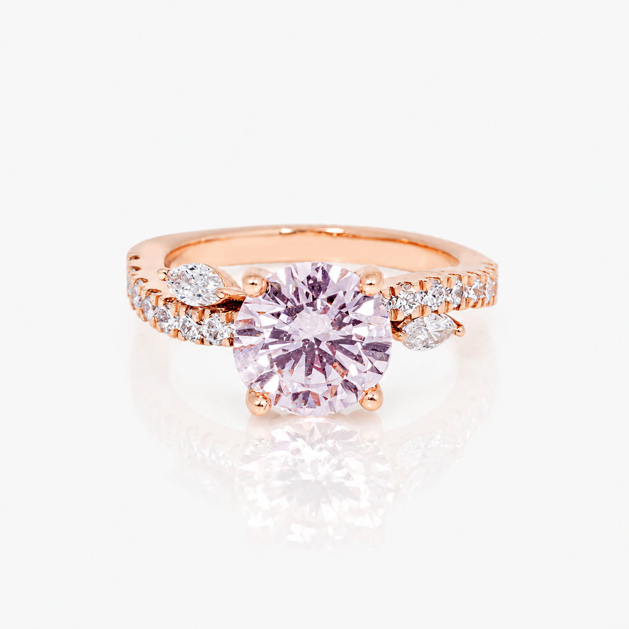 Lab-Grown Fancy Pink Diamond Solitaire Ring