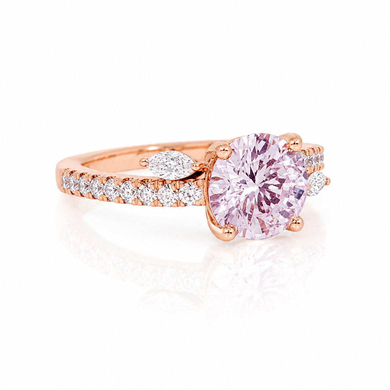 Lab-Grown Fancy Pink Diamond Solitaire Ring