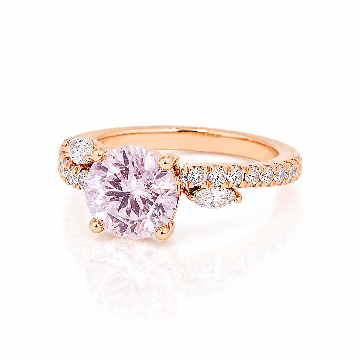Lab-Grown Fancy Pink Diamond Solitaire Ring