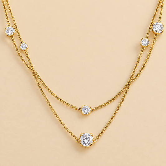 THE RARE - Lab-Grown Diamond Station Layered Necklace