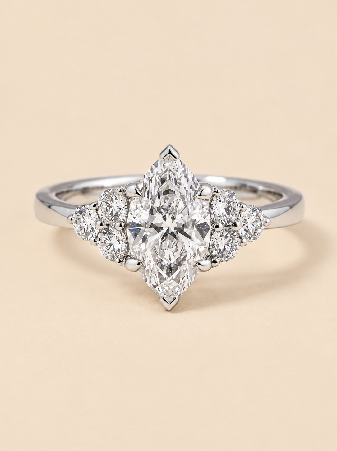 THE ONE - Lab-Grown Marquise Diamond Cluster Ring