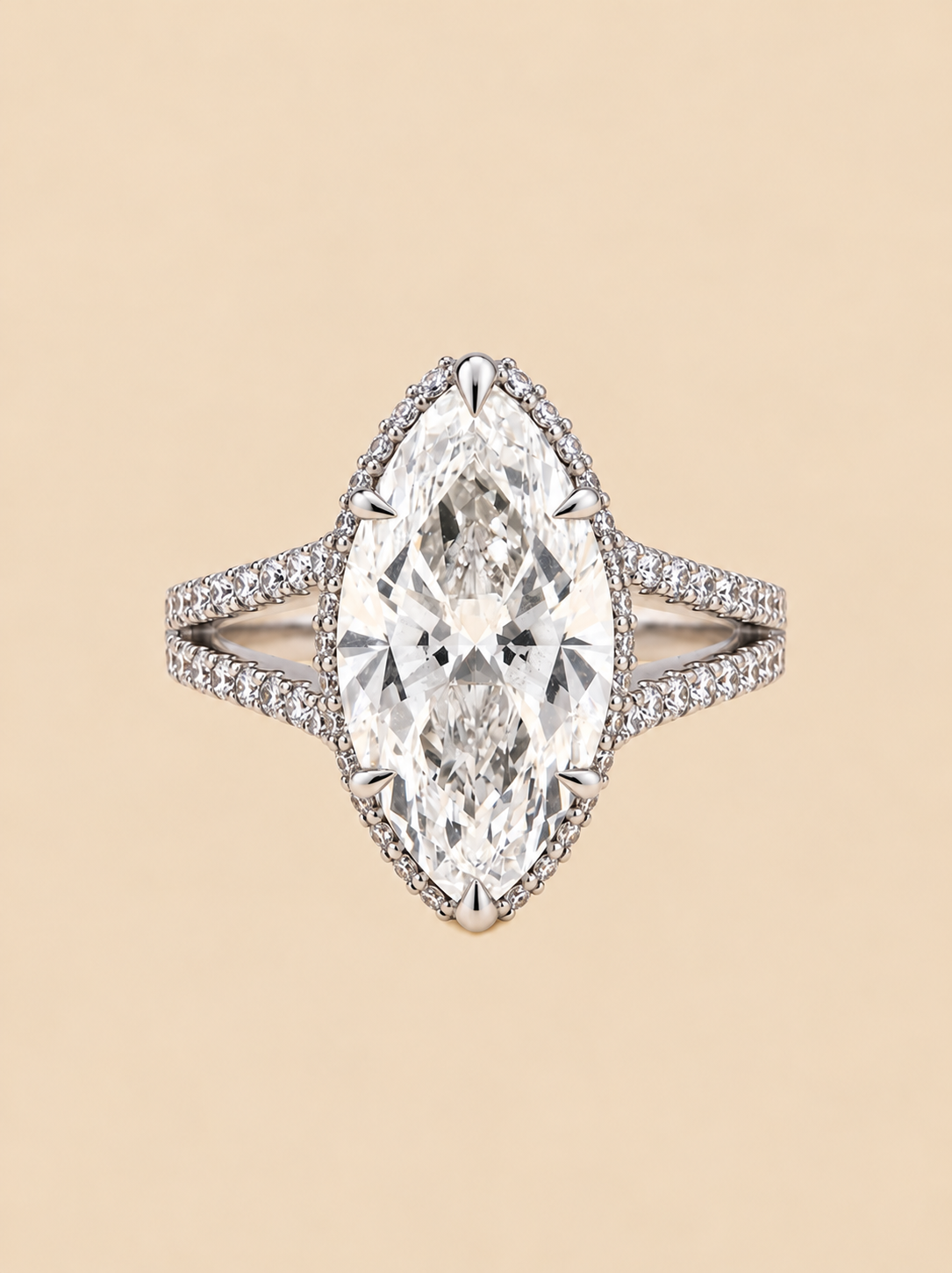 THE US - Lab-Grown Marquise Diamond Split-Shank Ring