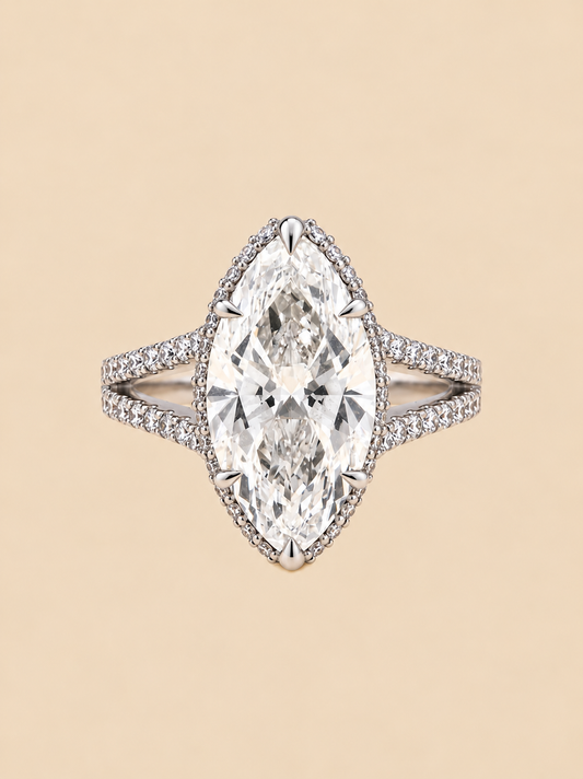 THE US - Lab-Grown Marquise Diamond Split-Shank Ring