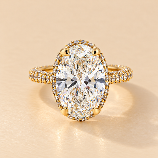 THE MEANT TO BE - Lab-Grown Oval Diamond Halo Ring