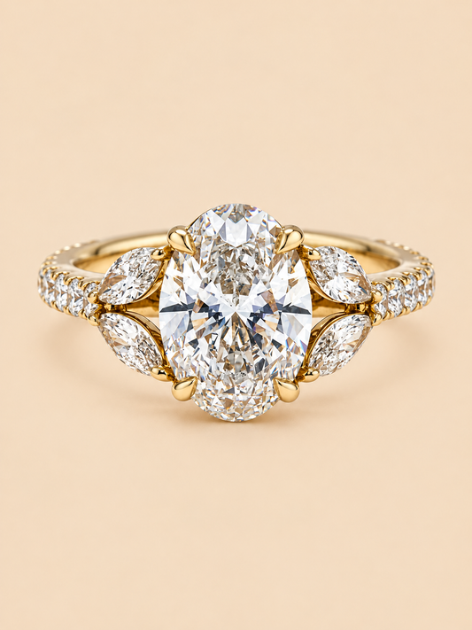 THE FAIRYTALE - Lab-Grown Oval Diamond Accent Ring