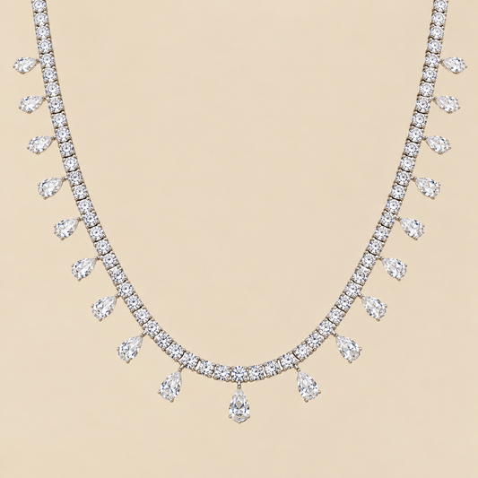 THE TREASURE - Natural Diamond Pear Drop Necklace