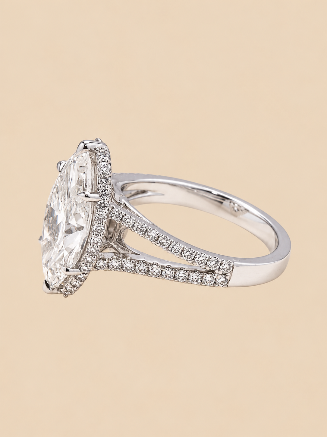 THE US - Lab-Grown Marquise Diamond Split-Shank Ring