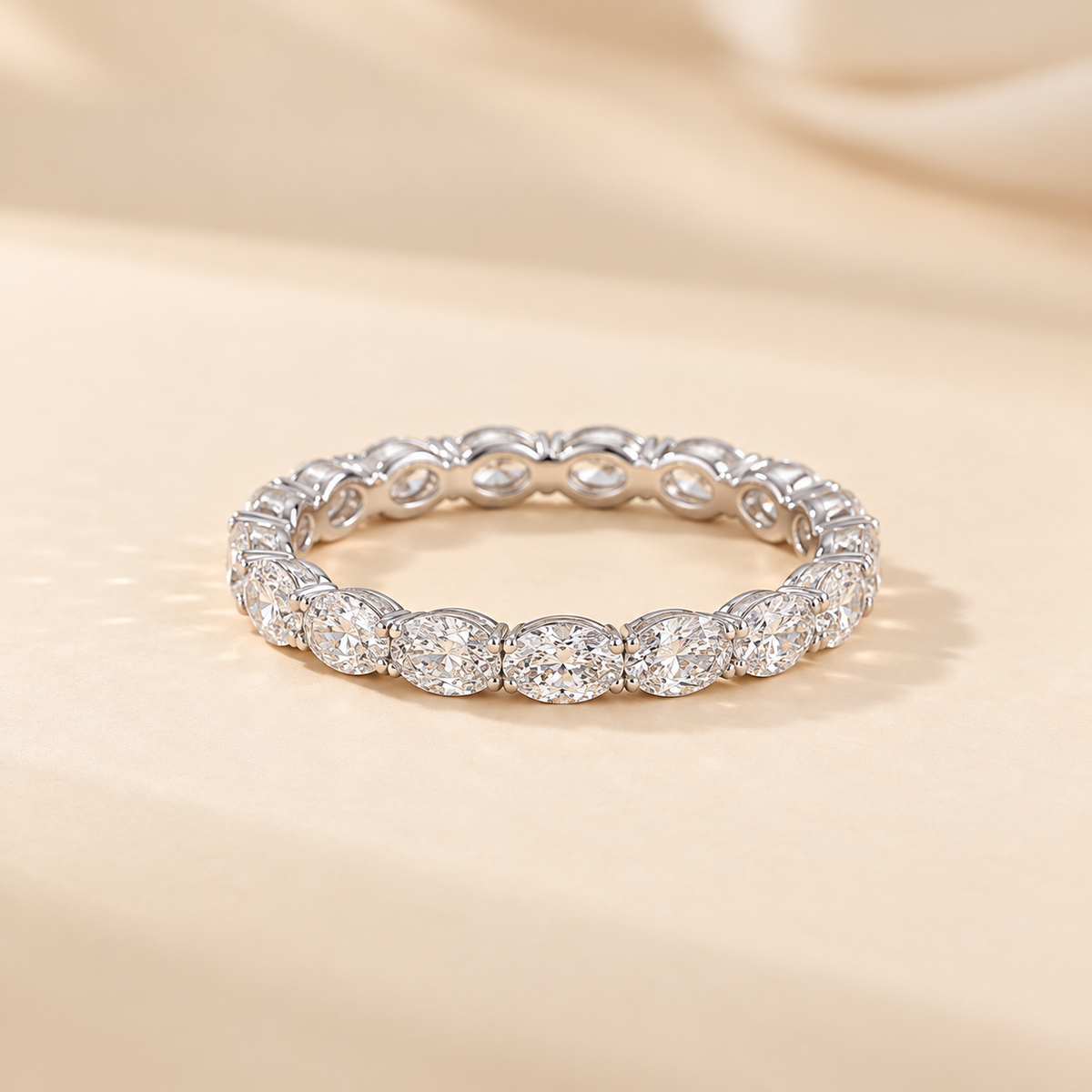 THE ENDLESS – White Gold Lab-Grown Oval Diamond Eternity Band