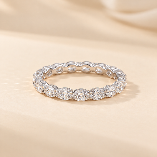 THE ENDLESS – White Gold Lab-Grown Oval Diamond Eternity Band