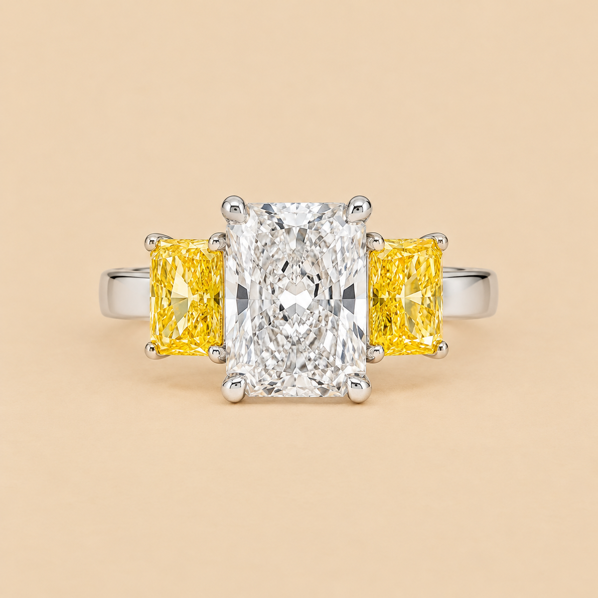 THE ICONIC - Two-Tone Gold Lab-Grown Radiant Three-Stone Diamond Ring