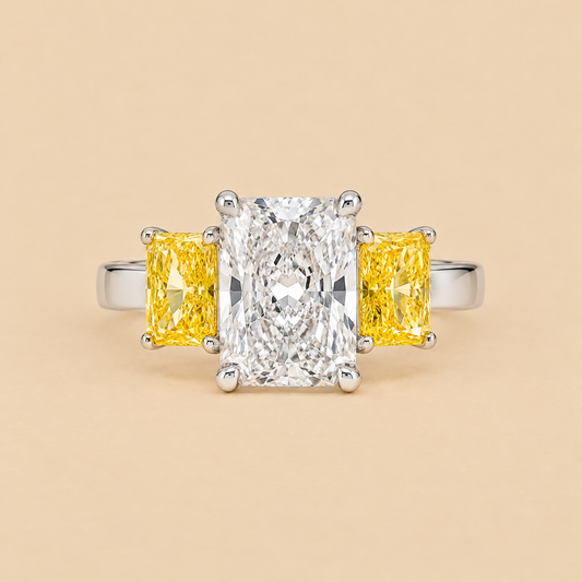 THE ICONIC - Two-Tone Gold Lab-Grown Radiant Three-Stone Diamond Ring