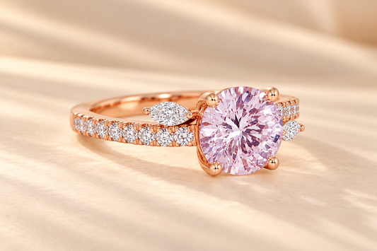 THE PRINCESS - Rose Gold Lab-Grown Fancy Pink Diamond Solitaire Ring