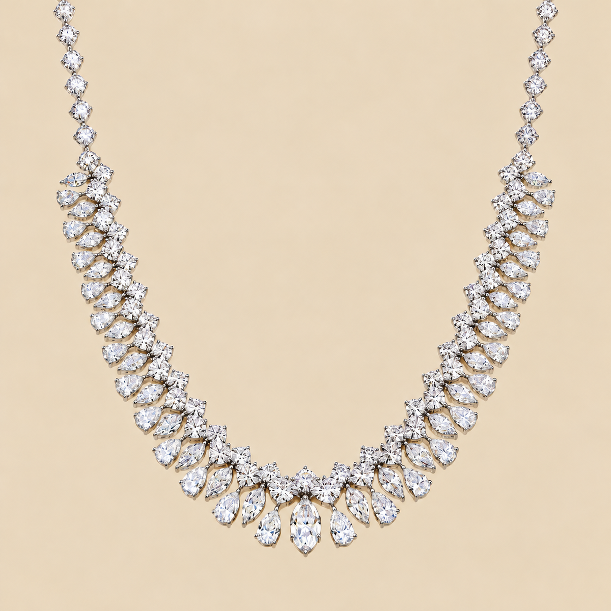 THE SOME DAY - White Gold Natural Diamond Statement Necklace