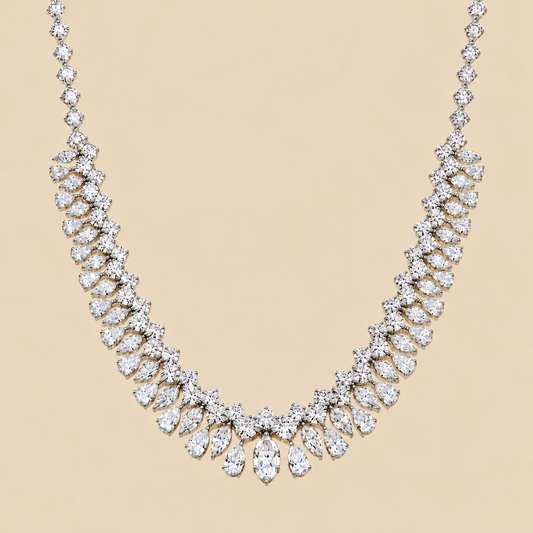 THE SOME DAY - White Gold Natural Diamond Statement Necklace