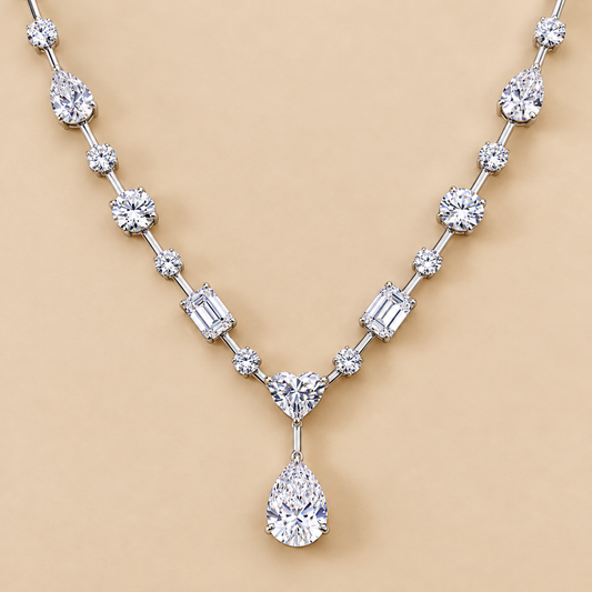THE POSTCARD - Lab-Grown Mixed-Cut Diamond Drop Necklace