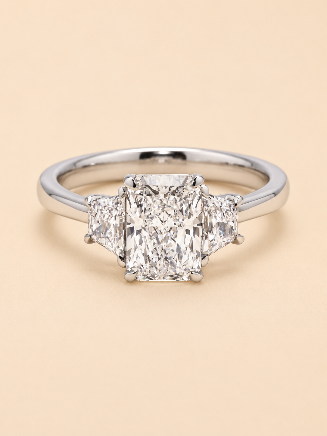 THE YES -  Lab-Grown Radiant-Cut Three-Stone Diamond Ring