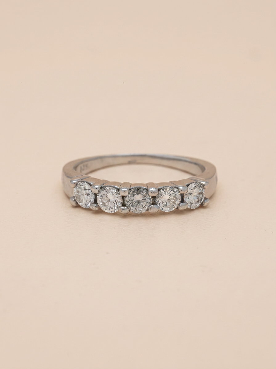 THE EVERMORE – White Gold Lab-Grown Five-Stone Diamond Anniversary Band
