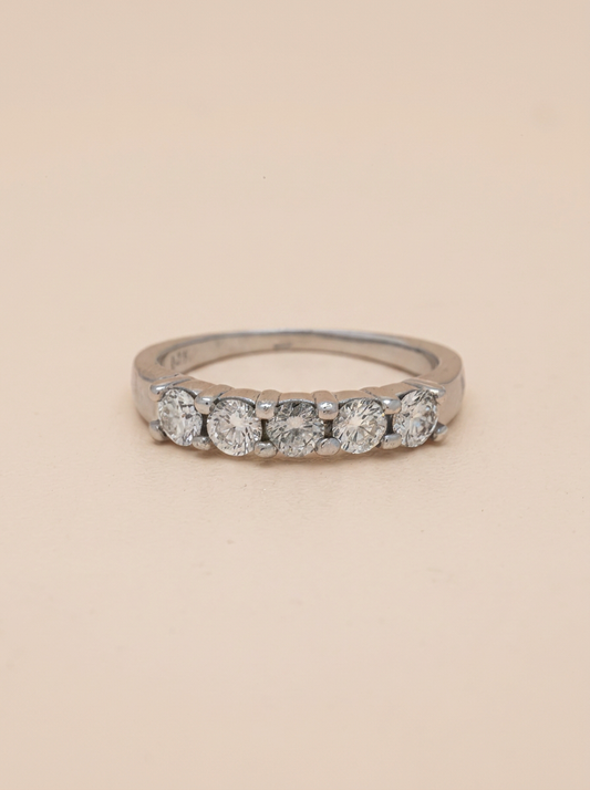 THE EVERMORE – White Gold Lab-Grown Five-Stone Diamond Anniversary Band