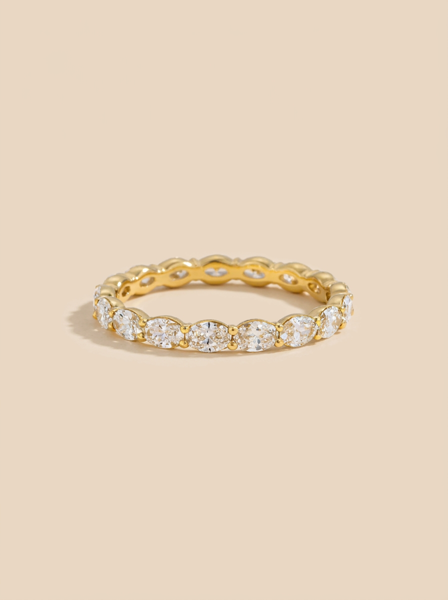 THE ETERNAL – Yellow Gold Lab-Grown Oval Diamond Eternity Band