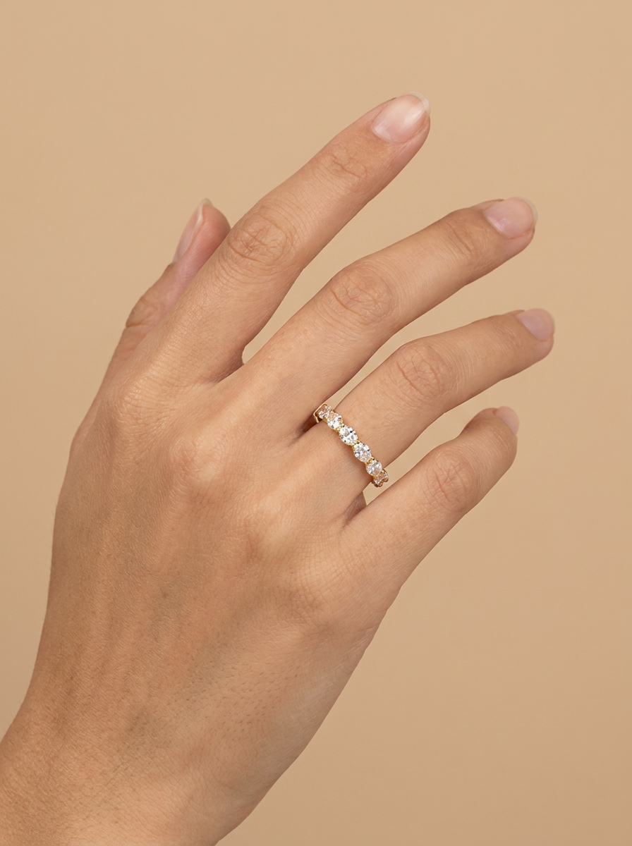 THE ETERNAL – Yellow Gold Lab-Grown Oval Diamond Eternity Band