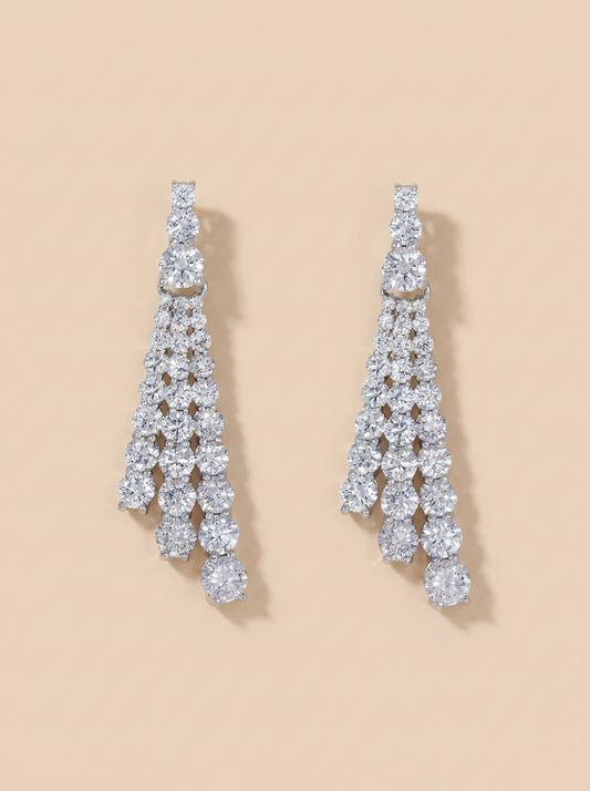 THE CERTAIN THINGS - White Gold Lab-Grown Diamond Tassel Drop Earrings