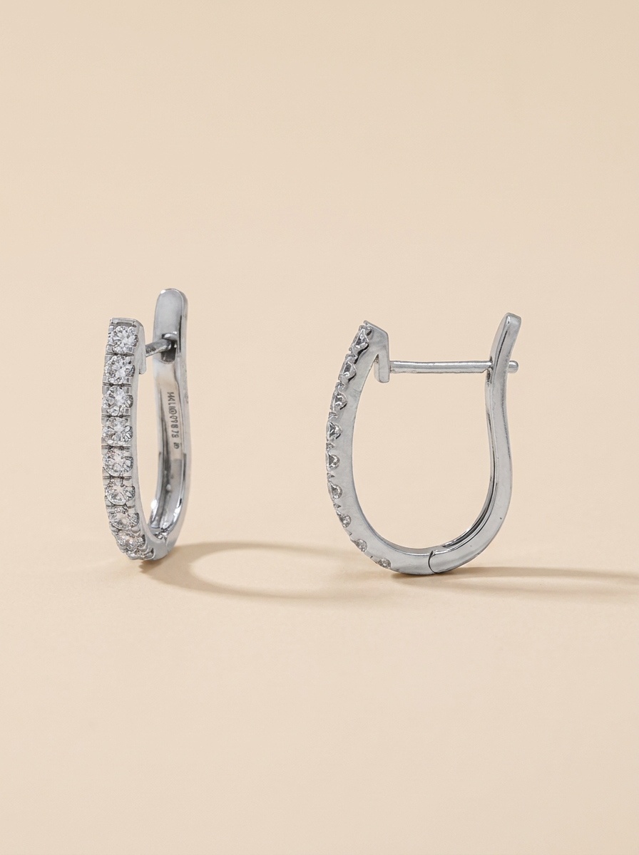 THE ECLIPSE – 14K White Gold Lab-Grown Diamond Oval Hoop Earrings 1.91 TCW